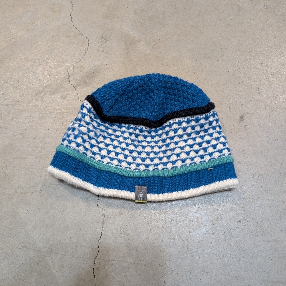 Smartwool Unisex Beanie/Skull Cap Blue White 50% Merino Wool 50% Acrylic
